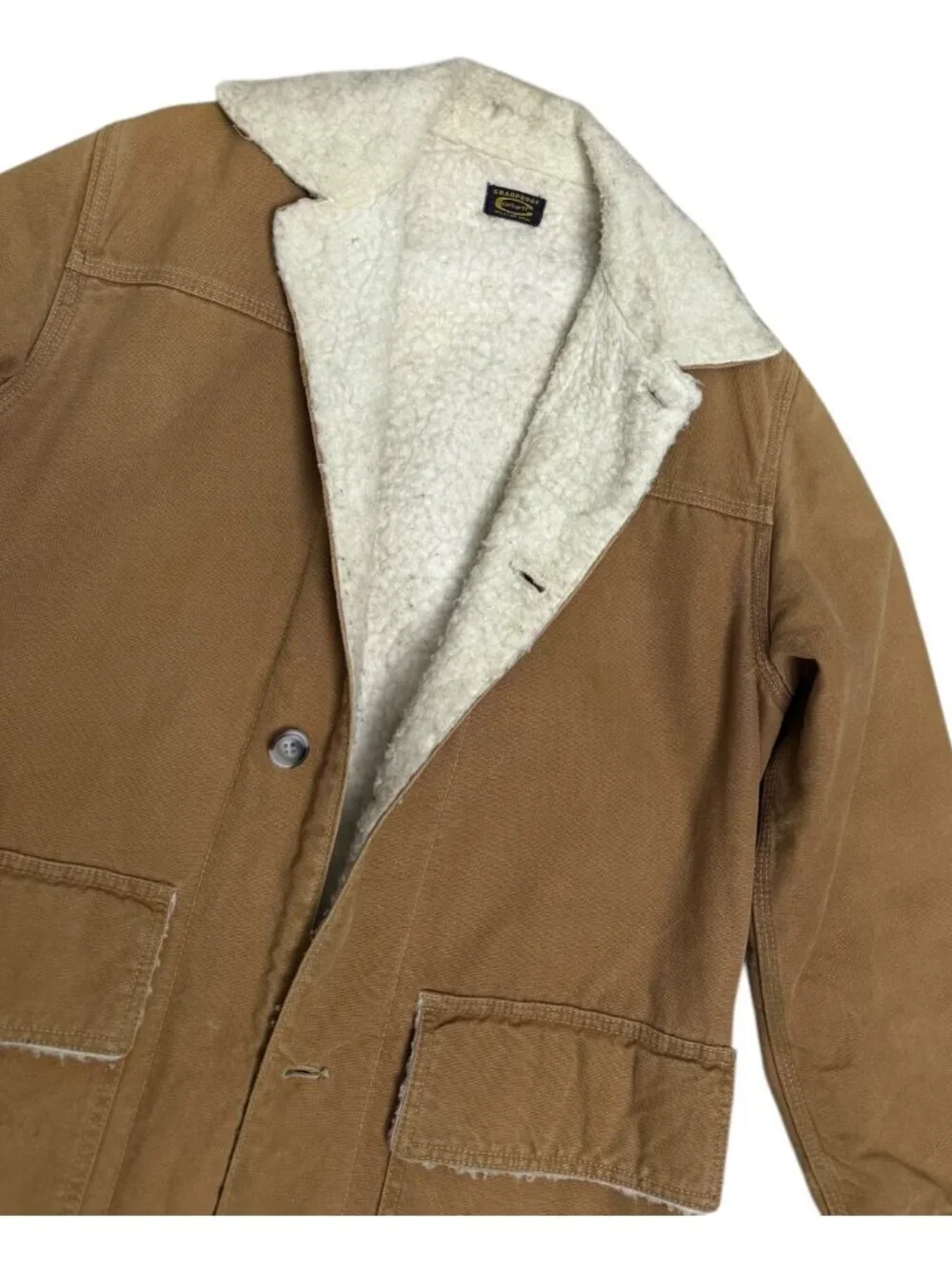 RARE CARHARTT Vintage 1960s Snagproof Sherpa Fleece Duck Canvas Chore Coat XS